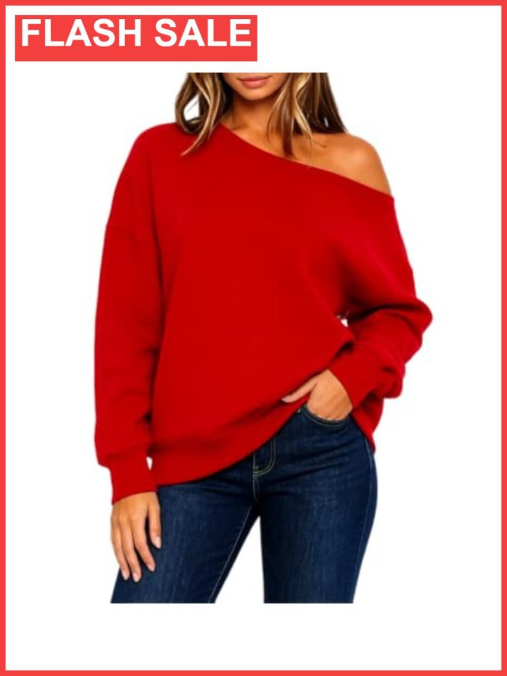 Off the Shoulder Sweatshirt Long Sleeve Pullover Hoodie Top